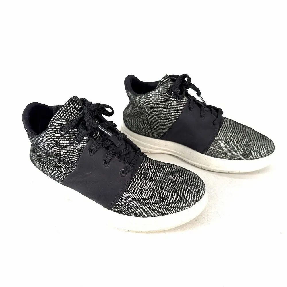 FitFlop Sporty-Pop X Lizard Print Sneakers, Black, Women's Size 7, Casual Fun